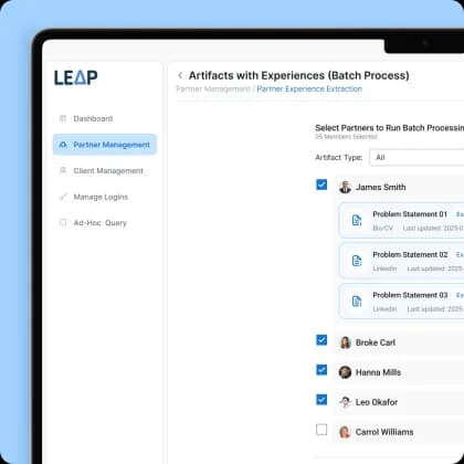 LEAP product screenshot